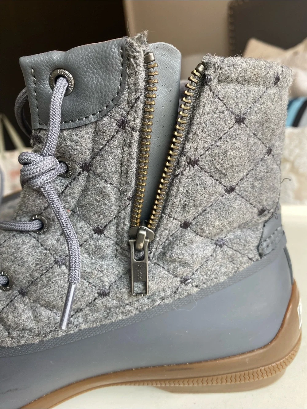 Sperry Syren Gulf Duck Boot, Quilted Wool, Waterproof, Insulated, size 10